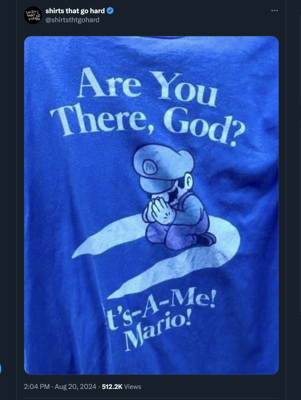 cartoon - shirts that go hard Are You There, God? t'sAMe! Mario! Views